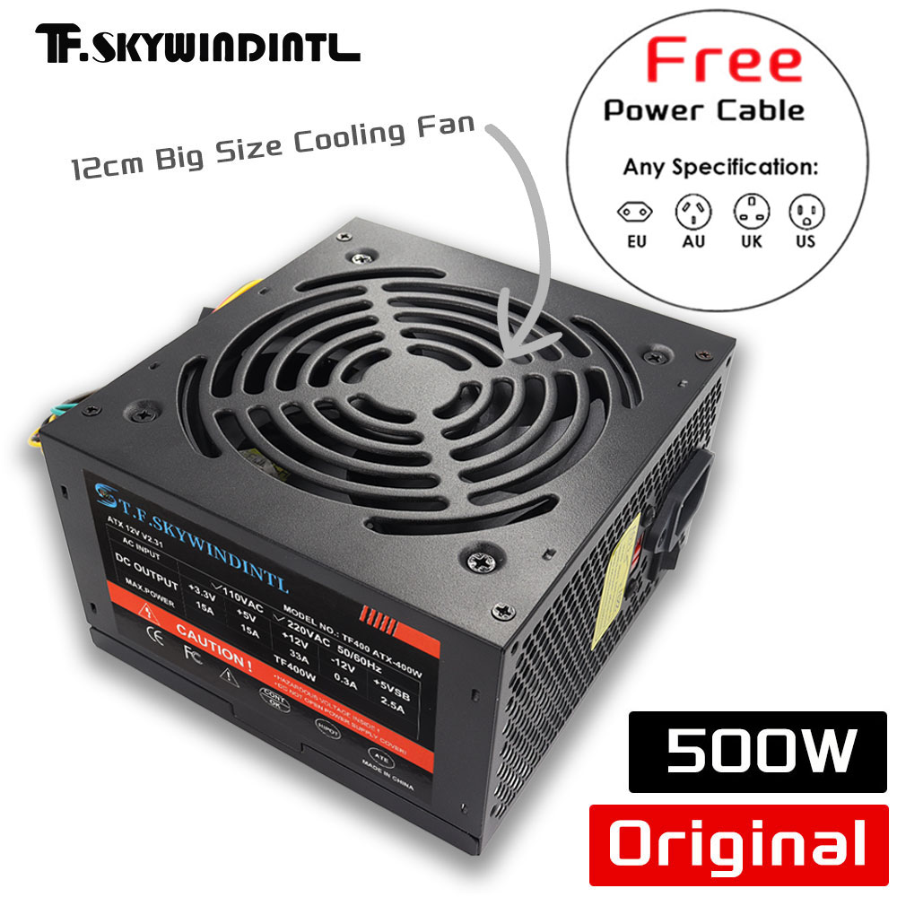 Power Supply 650W - Günstiges 500W Schwarzes ATX Desktop Gaming
